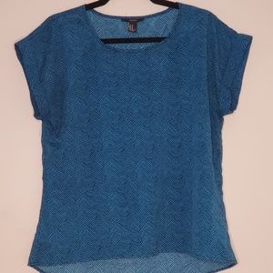 Forever 21 Teal and Black Chevron Top
